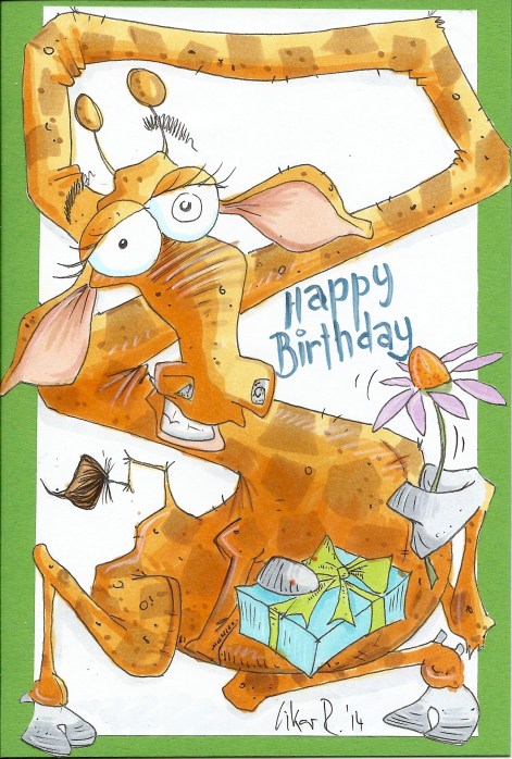 Giraffe Happy Birthday